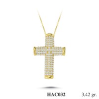  Gold Zircon Stone Necklace 3,2832 gr 