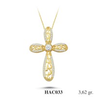  Gold Zircon Stone Necklace 3,4752 gr 