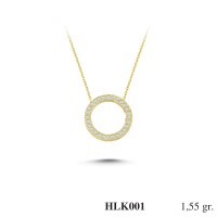  Gold Zircon Stone Necklace 1,488 gr 
