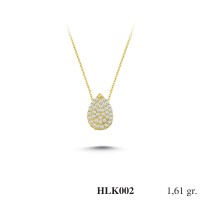  Gold Zircon Stone Necklace 1,5456 gr 
