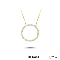 Gold Zircon Stone Necklace 1,6032 gr 