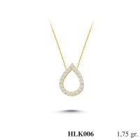  Gold Zircon Stone Necklace 1,68 gr 
