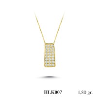  Gold Zircon Stone Necklace 1,728 gr 