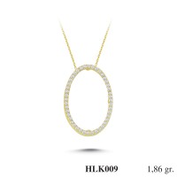 Gold Zircon Stone Necklace 1,7856 gr 