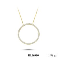  Gold Zircon Stone Necklace 1,8048 gr 