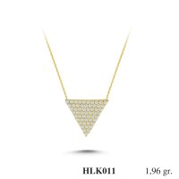  Gold Zircon Stone Necklace 1,8816 gr 