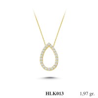 Gold Zircon Stone Necklace 1,8912 gr 
