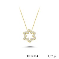  Gold Zircon Stone Necklace 1,8912 gr 