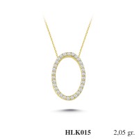  Gold Zircon Stone Necklace 1,968 gr 