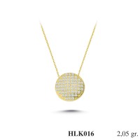  Gold Zircon Stone Necklace 1,968 gr 