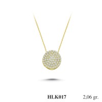  Gold Zircon Stone Necklace 1,9776 gr 