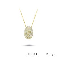  Gold Zircon Stone Necklace 2,016 gr 