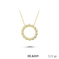  Gold Zircon Stone Necklace 2,0256 gr 