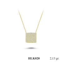  Gold Zircon Stone Necklace 2,0448 gr 