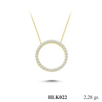  Gold Zircon Stone Necklace 2,1888 gr 