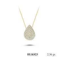  Gold Zircon Stone Necklace 2,2656 gr 