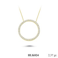  Gold Zircon Stone Necklace 2,2752 gr 