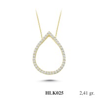 Gold Zircon Stone Necklace 2,3136 gr 