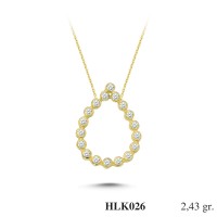  Gold Zircon Stone Necklace 2,3328 gr 
