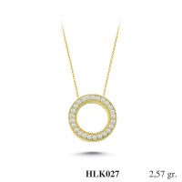  Gold Zircon Stone Necklace 2,4672 gr 