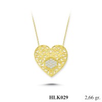  Gold Zircon Stone Necklace 2,5536 gr 