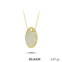  Gold Zircon Stone Necklace 2,5632 gr 