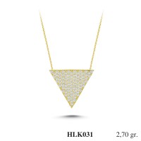  Gold Zircon Stone Necklace 2,592 gr 