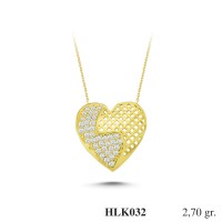  Gold Zircon Stone Necklace 2,592 gr 