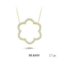  Gold Zircon Stone Necklace 2,592 gr 