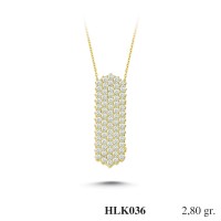  Gold Zircon Stone Necklace 2,688 gr 