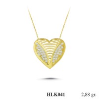  Gold Zircon Stone Necklace 2,7648 gr 