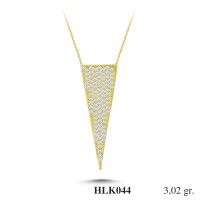  Gold Zircon Stone Necklace 2,8992 gr 