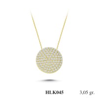  Gold Zircon Stone Necklace 2,928 gr 