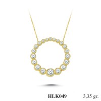  Gold Zircon Stone Necklace 3,216 gr 