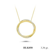  Gold Zircon Stone Necklace 3,2256 gr 