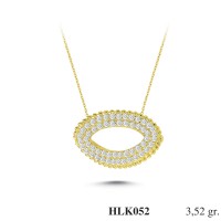  Gold Zircon Stone Necklace 3,3792 gr 