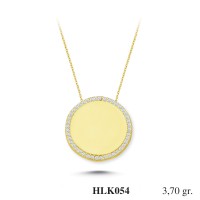  Gold Zircon Stone Necklace 3,552 gr 
