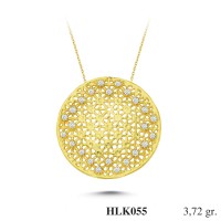  Gold Zircon Stone Necklace 3,5712 gr 
