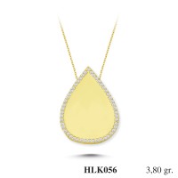  Gold Zircon Stone Necklace 3,648 gr 