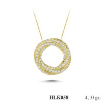  Gold Zircon Stone Necklace 3,936 gr 