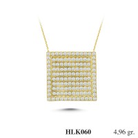 Gold Zircon Stone Necklace 4,7616 gr 