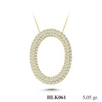  Gold Zircon Stone Necklace 4,848 gr 