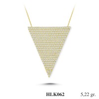  Gold Zircon Stone Necklace 5,0112 gr 