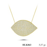  Gold Zircon Stone Necklace 5,3472 gr 