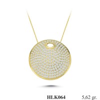  Gold Zircon Stone Necklace 5,3952 gr 
