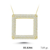  Gold Zircon Stone Necklace 6,768 gr 