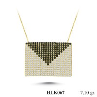  Gold Zircon Stone Necklace 6,816 gr 