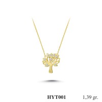  Gold Zircon Stone Necklace 1,3344 gr 