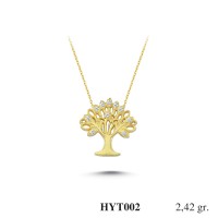  Gold Zircon Stone Necklace 2,3232 gr 