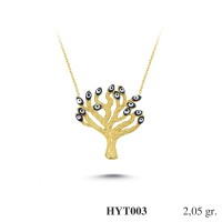  Gold Zircon Stone Necklace 1,968 gr 